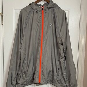 Old Navy Gray Lightweight Jacket with Orange Zipper XXL